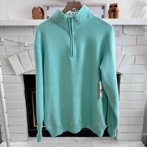Fleece Factory Nantucket Half Zip Pullover in Mint Green / Turquoise